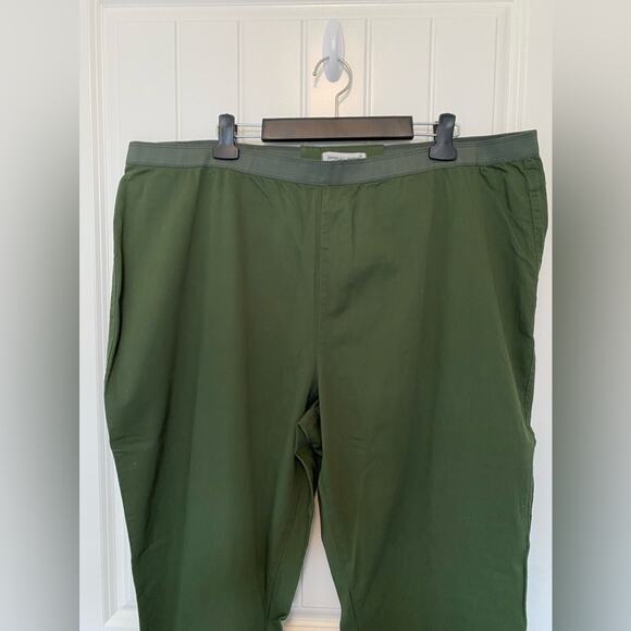 Jessica London BOHO Cottagecore Green Pull On Travel Stretch Pants Size 28P - Picture 2 of 7
